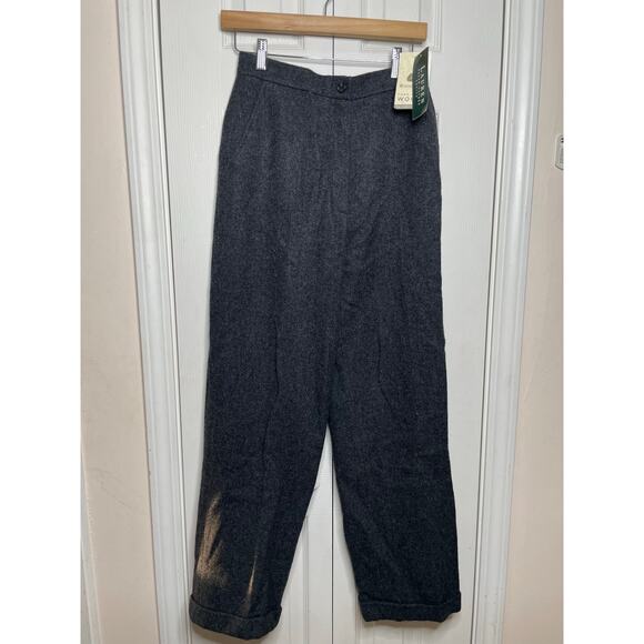 NEW Vintage Ralph Lauren 100% Wool Gray Pants 8 Petite - Picture 1 of 11